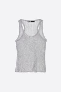 silver lurex knit top
