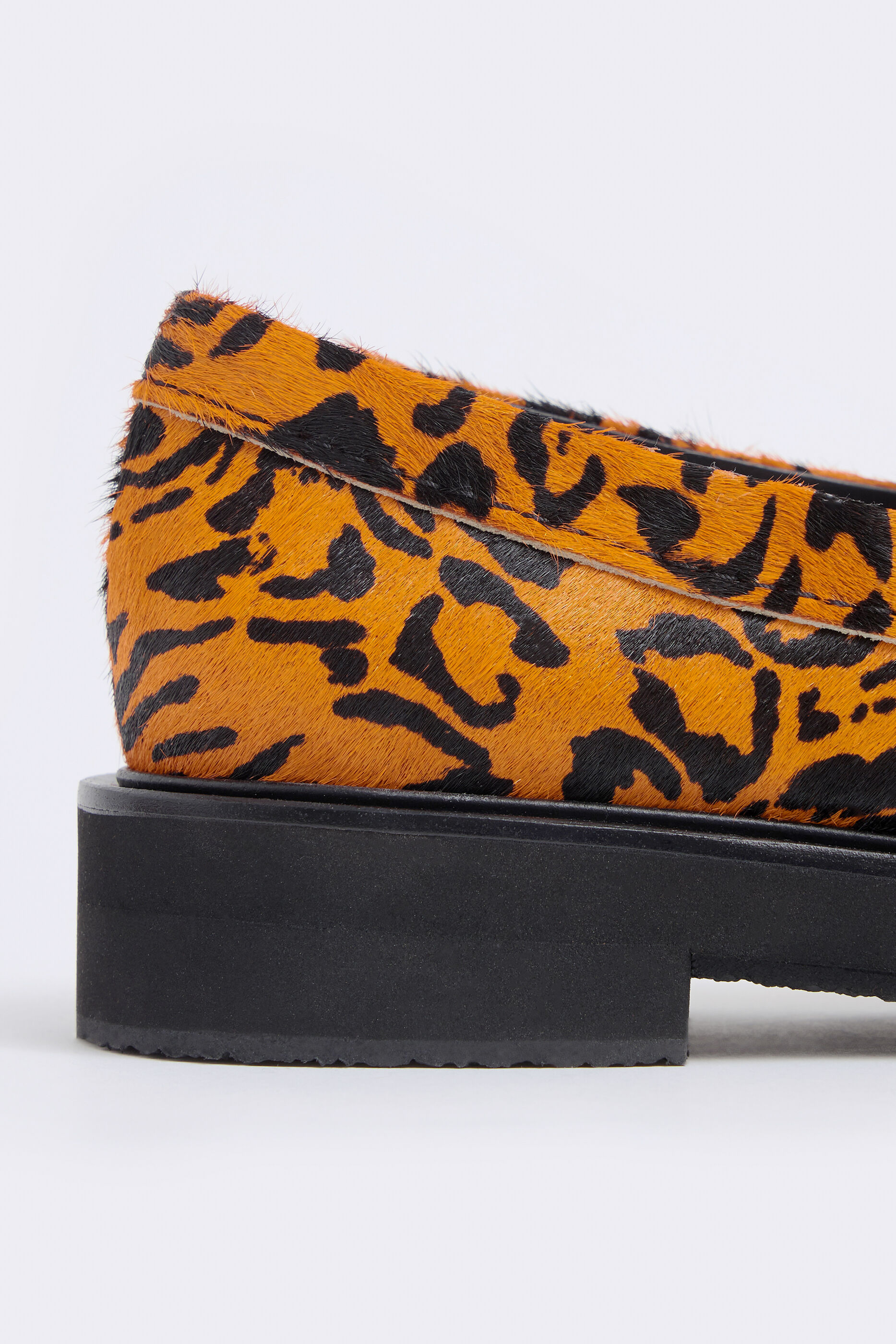 holland leopard print calf hair and leather loafer
