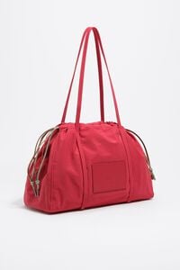 Large red nylon shoulder bag