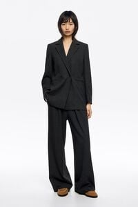 Dark gray tailored double-breasted jacket