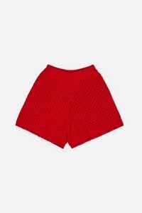 Red crochet shorts
