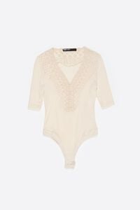 Ivory embroidered bodysuit
