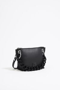 Bolso trapecio peque&ntilde;o piel negro