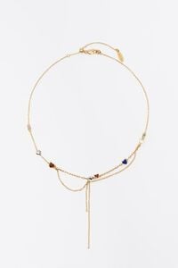 Gold chains and crystals necklace