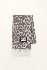 Witte sjaal met luipaardprint