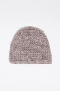 Silver beaded crochet skull cap