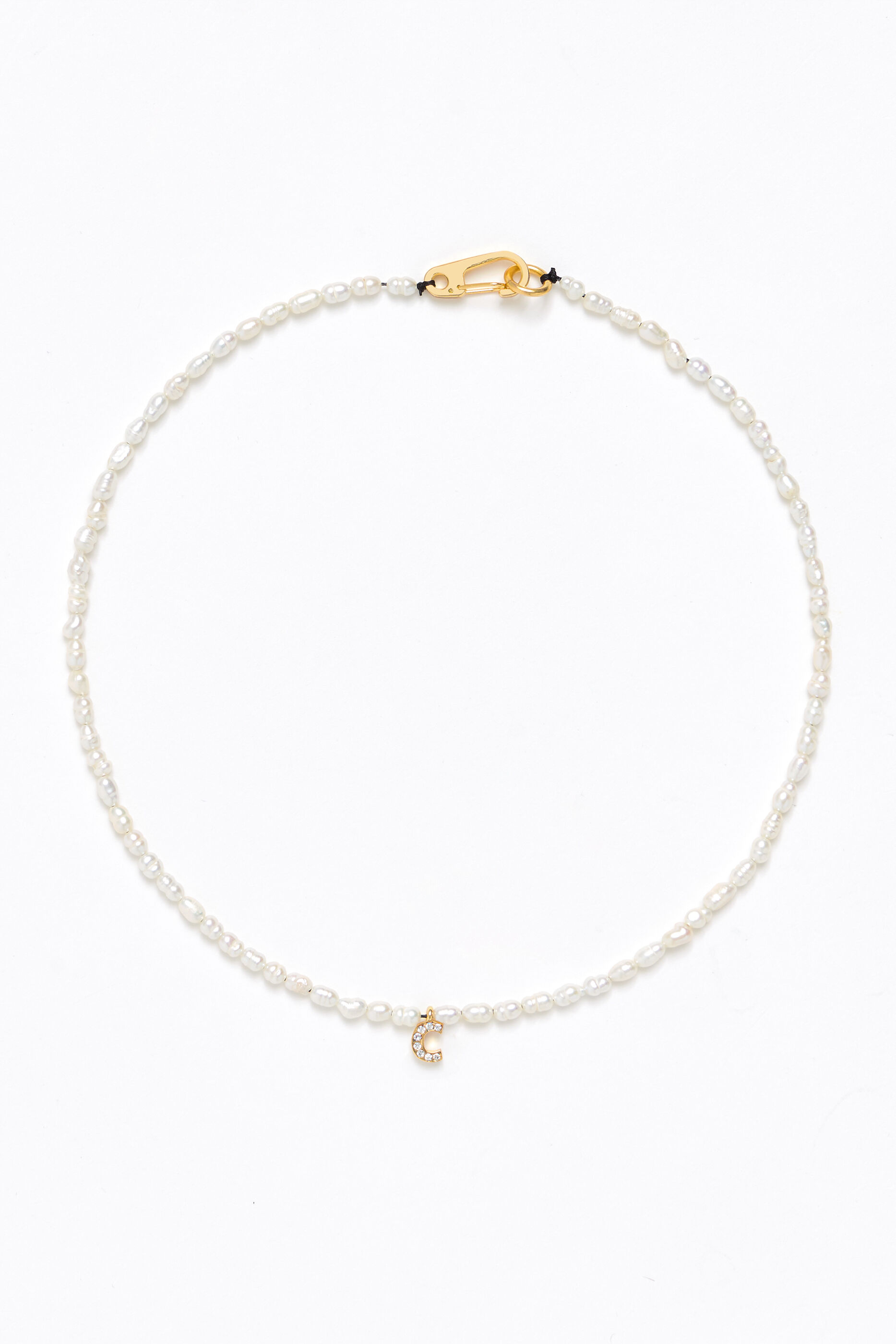 Letter C pearl necklace