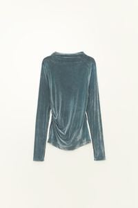 Camiseta de terciopelo ajustada azul claro