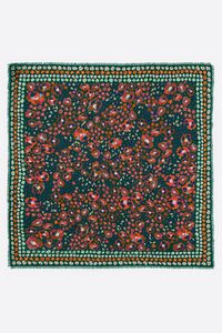 Chal flores acuarela aguamarina