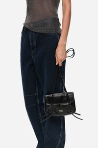 Black leather Mini flap bag