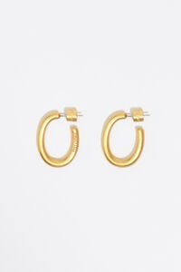 Золотисті матові сережки-кільця