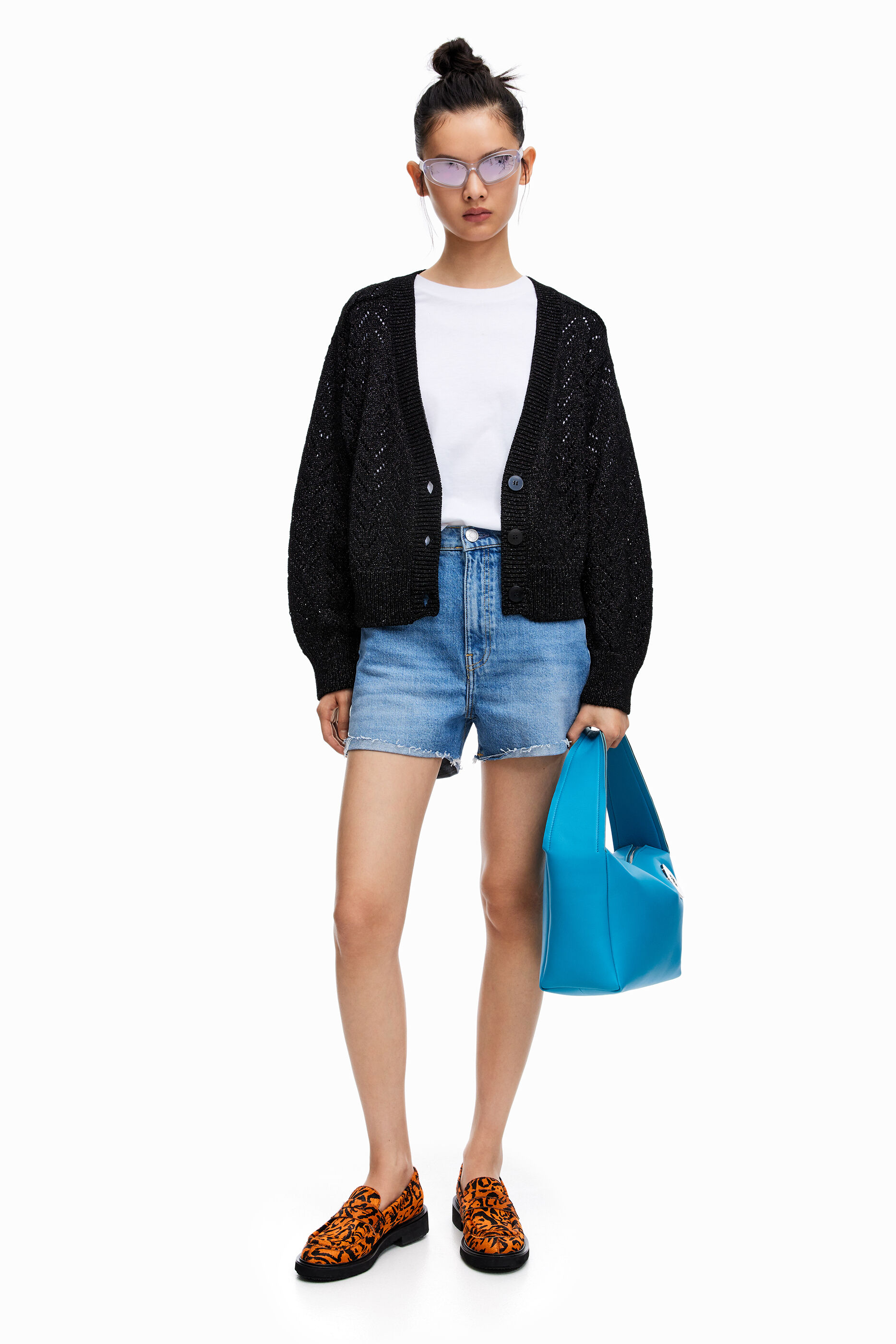Black lurex cardigan