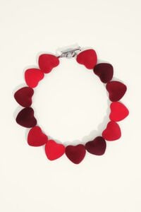 Collar corazones flocado rojo