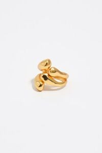 Matte gold textured criss-cross ring