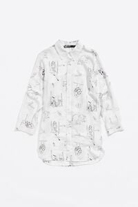 Camisa recta larga Circus blanco roto