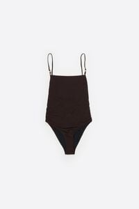 Chocolate swimsuit with beads