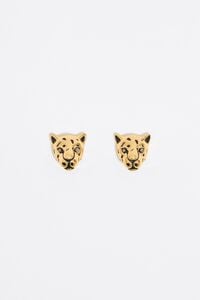 Gold panther earrings