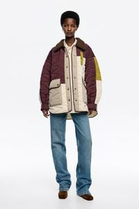 Multicolor patchwork padded jacket