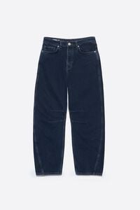 BARREL- Dark blue denim leg 5-pocket trousers