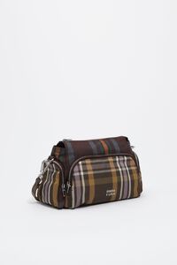 Small chocolate green tartan Pocket bag