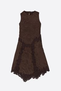 Dark brown lace sleeveless dress
