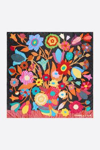 Pañuelo jarrón y flores microestampados antracita