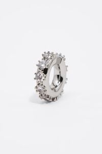 Pendiente earcuff cristales plateado