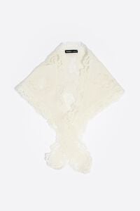 Triangular knit and lace scarf