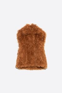 Toffee oversize fur vest
