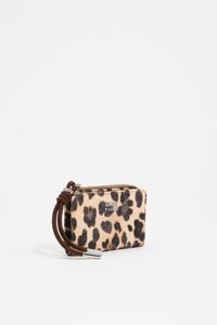 Cartera compacta nylon Leopard natural
