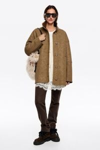 Light olive fur lined jacket