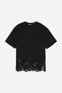 Oversize black lace T-shirt