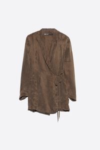 Chaqueta fluida oliva oscuro