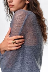 Gold irregular three-band ring
