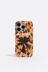 Жовтий чохол для iPhone 16 Pro з пальмою