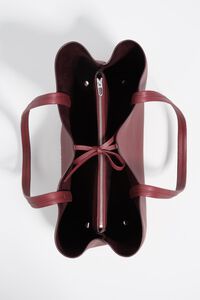 Burgundy leather Chihuahua shopper bag