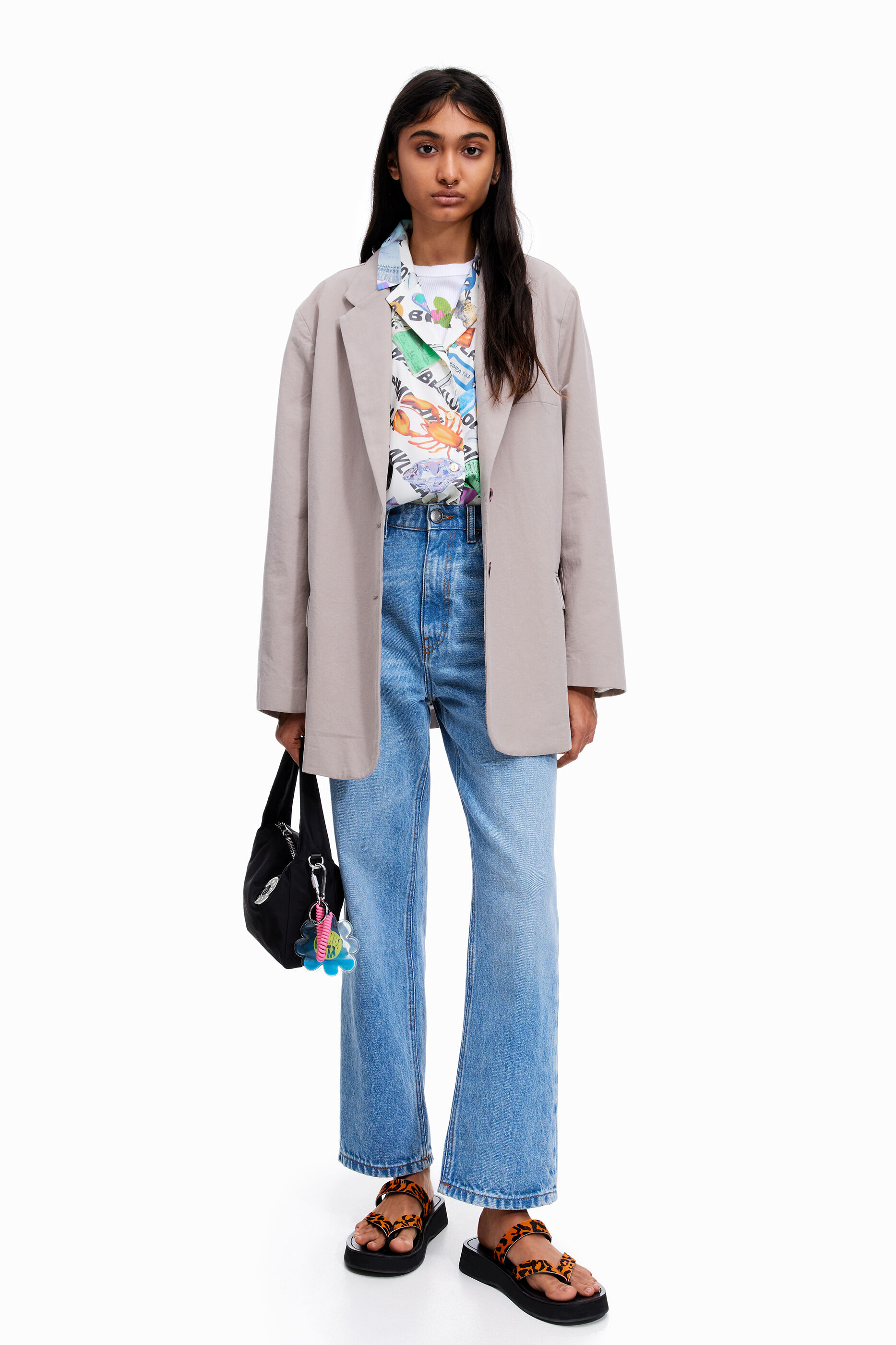 Blazer oversize grigio