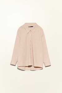 Sand checked low-cut shirt
