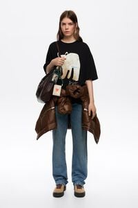 Black Fr&iacute;o Peludo logo short-sleeved T-shirt