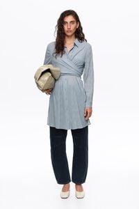 Light blue pleated shirt