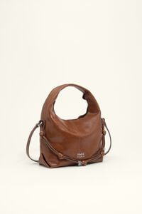 Small cognac leather Paper bag