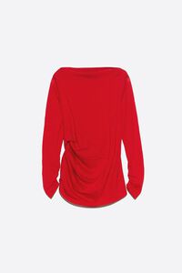 Red wool T-shirt with knot