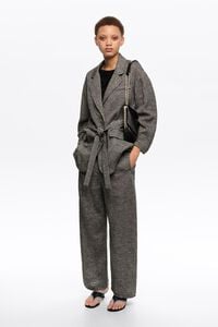 Grey cotton linen tailored jacket