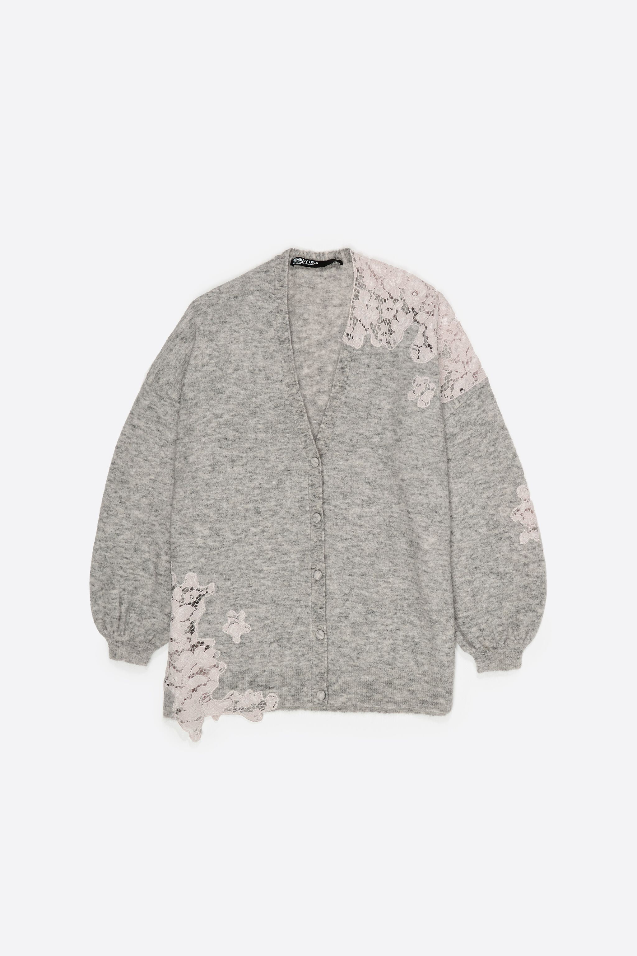 Light gray long lace cardigan Light gray long lace cardigan