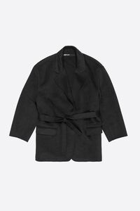 Dark gray double-face belted jacket