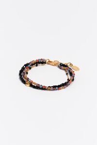 Triple chain bracelet with stones and crystals