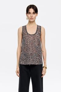 Camiseta tirantes devor&eacute; Cheetah caqui