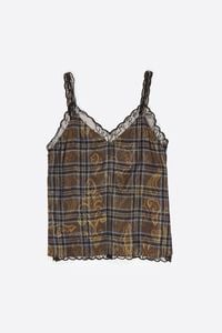 Blue Ikatmix lace double-layer vest top