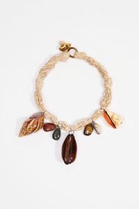Natural seashell and stone necklace
