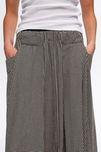 Black checked A-line skirt